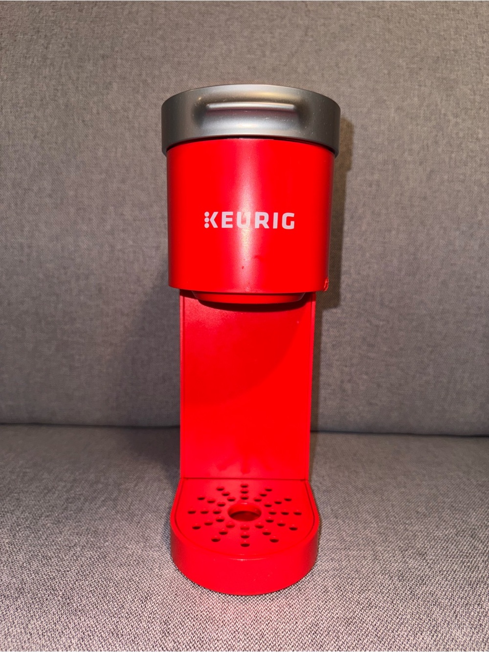Keurig Single-Serve Coffee Brewer in Red with Silver Accents